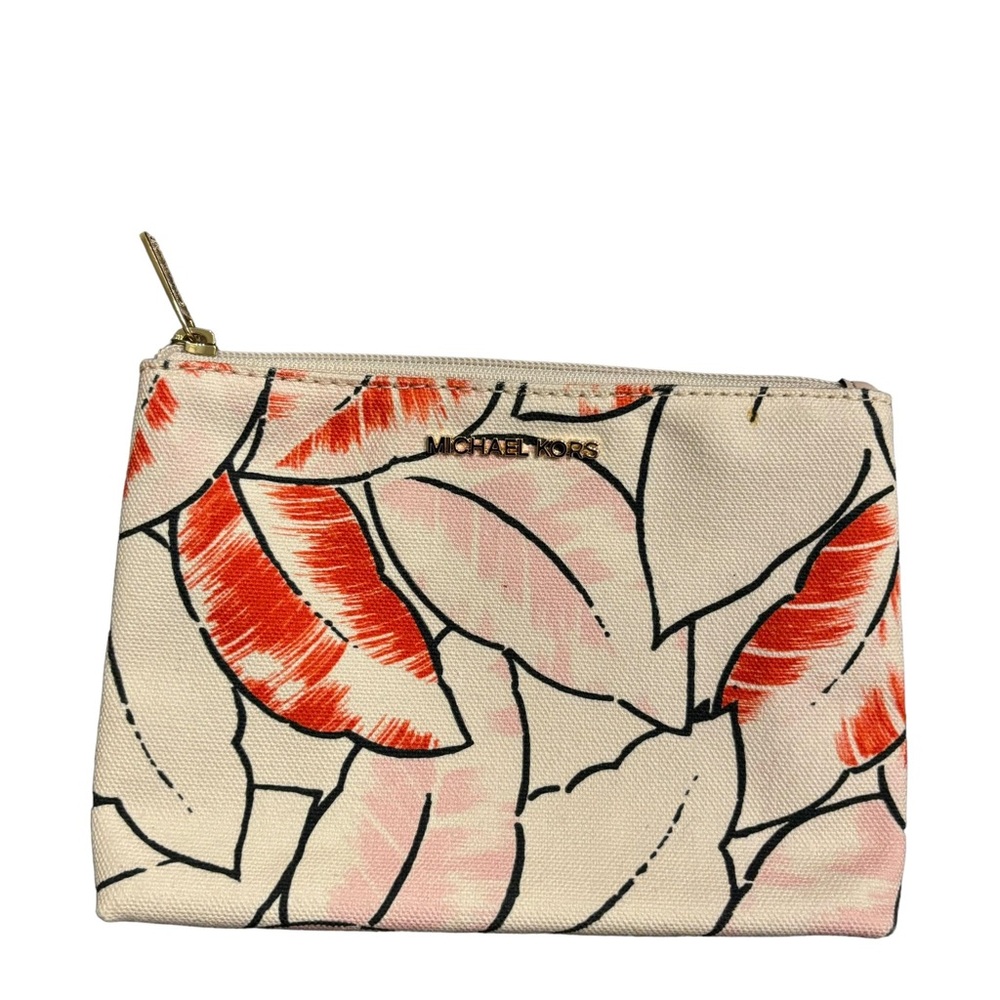 Michael Kors Zip Pouch Cosmetic Travel Makeup Bag Case